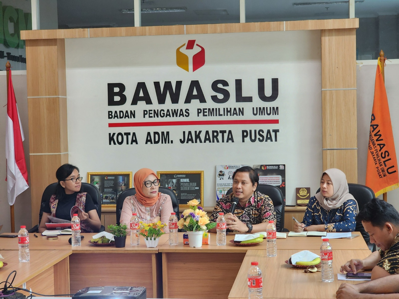 Kepala Sekretariat Bawaslu Jakarta Pusat, Yunanto Dwi Prabowo saat memberikan sambutan