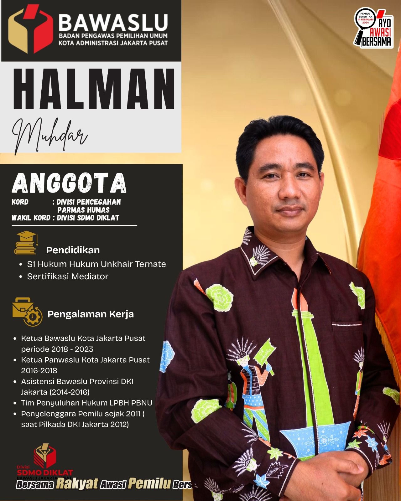 Anggota Bawaslu Kota Jakarta Pusat