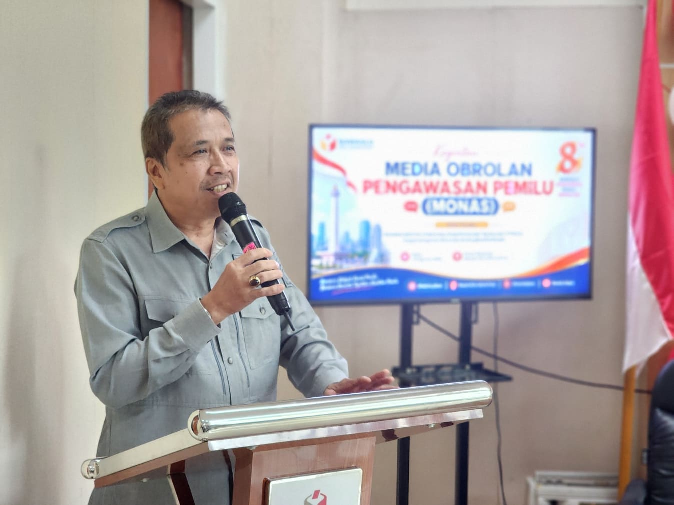 Ketua Dewan Kota Jakarta Pusat, Nasirman Chaniago dalam kegiatan refleksi HUT ke-8 Bawaslu Kabupaten/Kota