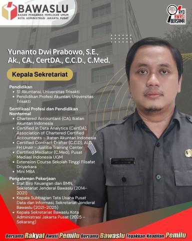 Kepala Sekretariat Bawaslu Kota Jakarta Pusat 