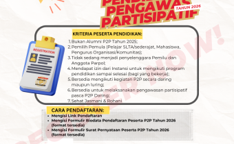 Pendaftaran Pendidikan Pengawas Partisipatif Bawaslu Jakarta Pusat