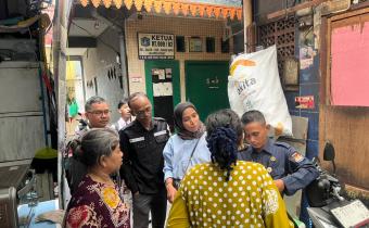 Anggota Bawaslu Jakarta Pusat, Dimas Triyanto Putro saat lakukan Pengawasan Coktas