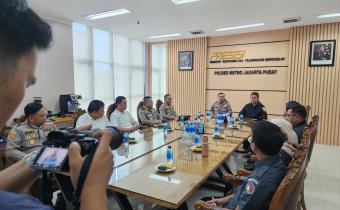 Suasana Audiensi Bawaslu Jakarta Pusat dengan Polres Metro Kota Jakarta Pusat