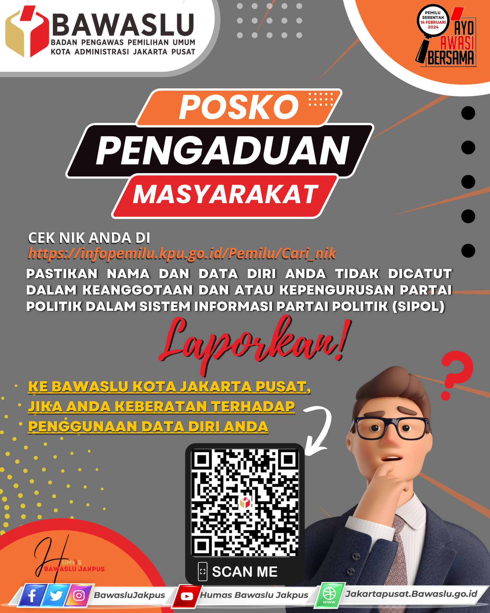 Scan di sini untuk mengisi formulir aduan keberatan namanya tercantum dalam SIPOL